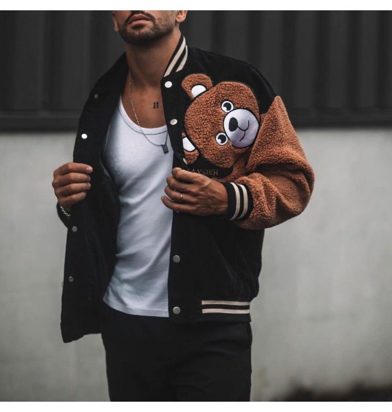 Justnotag Bear Flocked Jacket