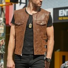 Outdoor Retro Casual Armor Men's Western Denim Waistcoats