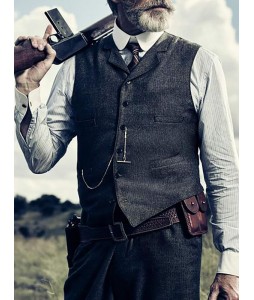 Turndown Colr Single-breasted Men's Waistcoats