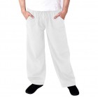 Men's Casual Solid Color Cotton Linen Quick Dry Loose Beach Trousers