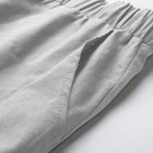 Men's Casual Solid Color Cotton Linen Quick Dry Loose Beach Trousers