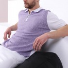 zippered mens knit POLO shirt