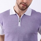 zippered mens knit POLO shirt