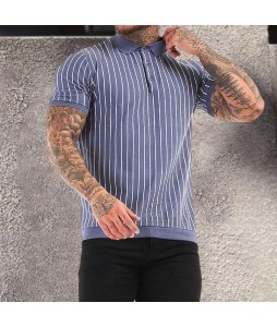 Casual Business Stripe Polo Shirt