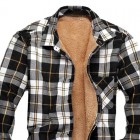 Checked pel Plus Velvet Padded Brushed Jacket