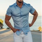 Silk slim-fit short-sleeved shirt