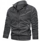 Men's Stand Colr Washed Bomber Jacket