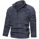 Men's Stand Colr Washed Bomber Jacket