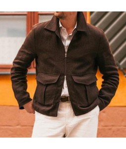 Men's Fashion  British Style Woolen Casual Jacket