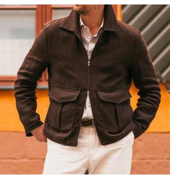 Men's Fashion  British Style Woolen Casual Jacket