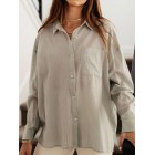 Loose Casual Solid Color Sunscreen Long Sleeve Blouse