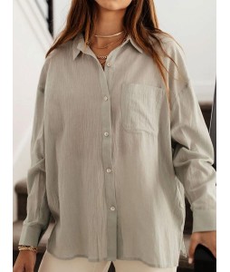 Loose Casual Solid Color Sunscreen Long Sleeve Blouse