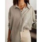 Loose Casual Solid Color Sunscreen Long Sleeve Blouse