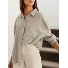 Loose Casual Solid Color Sunscreen Long Sleeve Blouse