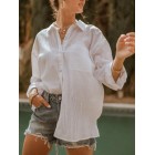 Loose Casual Solid Color Sunscreen Long Sleeve Blouse