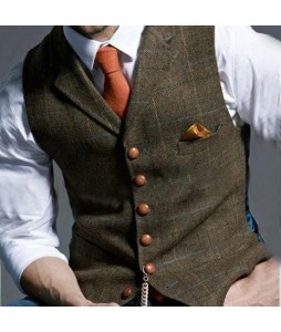 Printed Color Formal Single-breasted Waistcoats