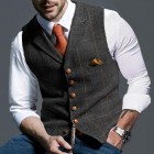 Printed Color Formal Single-breasted Waistcoats