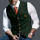 Printed Color Formal Single-breasted Waistcoats