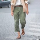 Fashion solid color ripped casual pants