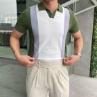 Gentleman Summer Color Block Polo Shirt