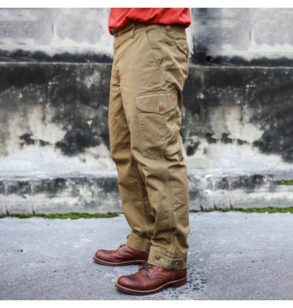 Cotton Chino Cloth Retro Pilot Trousers