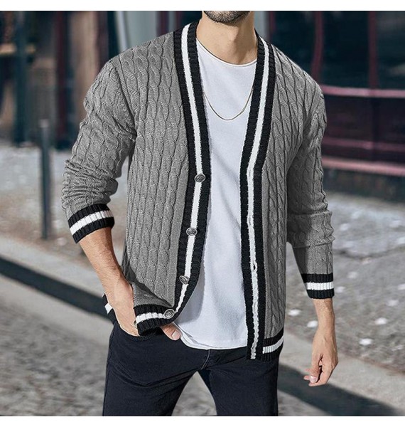 Men's Colorblock Long Sleeve Knit Sweater