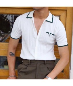 Mens pel Single-breasted Polo Shirt