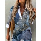 Loose Long-Sleeve Printed Shirt