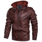 Mens Outdoor Cold-proof Motorcycle Leather Jacket