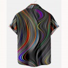 Men's Striped Short Sleeve Beach Shirt