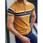 Colorblock Slim-fit Woolen Polo Shirt