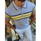 Colorblock Slim-fit Woolen Polo Shirt