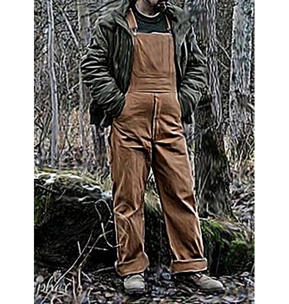 Men's Retro Country Casual Loose Overalls