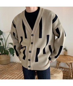 Retro Men's Simple Knitted Cardigan