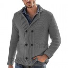 Men's Fashion Solid Color pel Long Sleeve Knit Cardigan