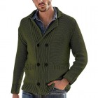 Men's Fashion Solid Color pel Long Sleeve Knit Cardigan