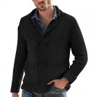 Men's Fashion Solid Color pel Long Sleeve Knit Cardigan