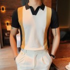 Stylish, Color-Contrast Slim-Fit Knit POLO Shirt