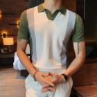 Stylish, Color-Contrast Slim-Fit Knit POLO Shirt