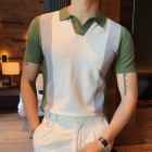 Stylish, Color-Contrast Slim-Fit Knit POLO Shirt