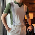 Stylish, Color-Contrast Slim-Fit Knit POLO Shirt