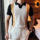 Stylish, Color-Contrast Slim-Fit Knit POLO Shirt