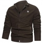 Men's Casual Washed Cotton Solid Color Stand Colr Jacket