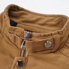 Men's Casual Washed Cotton Solid Color Stand Colr Jacket