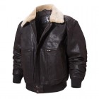 Men's Outdoor Bomber Leather Jacket  American Leather Jacket Fur Colr Removable