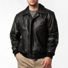 Men's Outdoor Bomber Leather Jacket  American Leather Jacket Fur Colr Removable