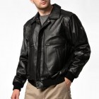 Men's Outdoor Bomber Leather Jacket  American Leather Jacket Fur Colr Removable