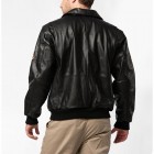 Men's Outdoor Bomber Leather Jacket  American Leather Jacket Fur Colr Removable