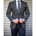 Mens Stylish Casual Checked Bzer Suit Jacket