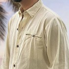 Men's Cotton Linen Style pel Long Sleeve Shirt